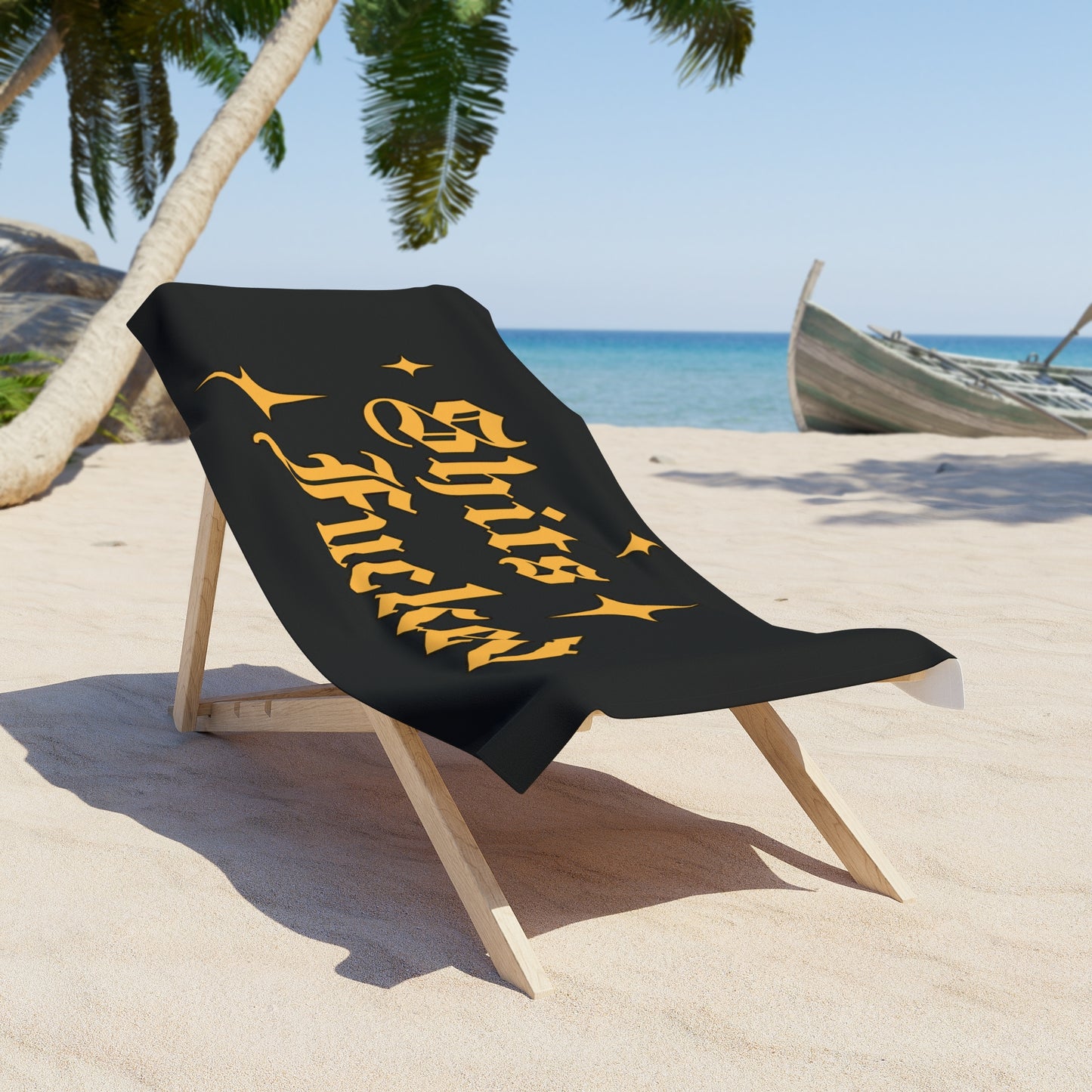 SPARKLE BLK BEACH TOWEL