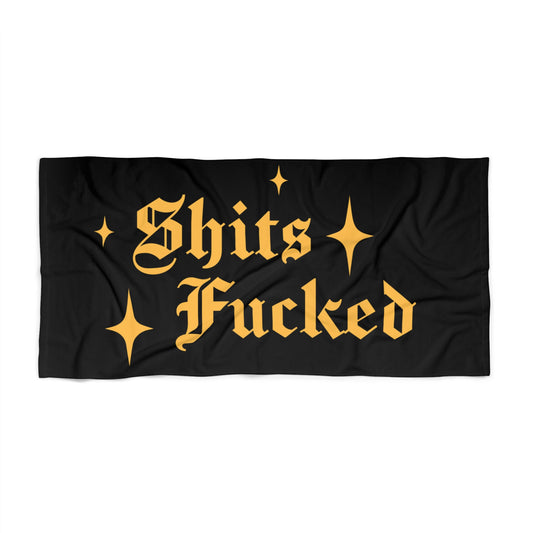 SPARKLE BLK BEACH TOWEL