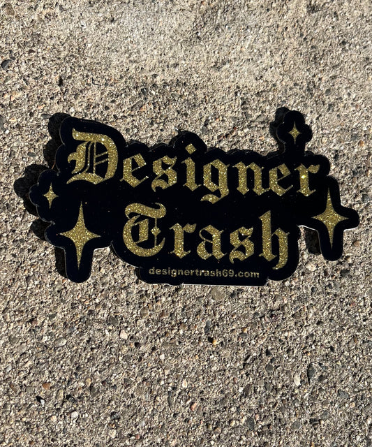DESIGNER TRASH METALIC GOLD STICKER